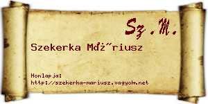 Szekerka Máriusz névjegykártya